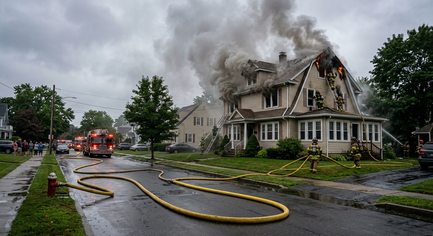 Lightning Strike Causes House Fire in Bargersville, Indiana During Severe Storms
